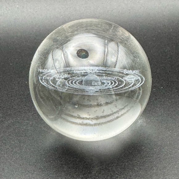 2 Laser Engraved Solar System & Astronaut 3D Balls Planets Model Glass Globes - Picture 2 of 7